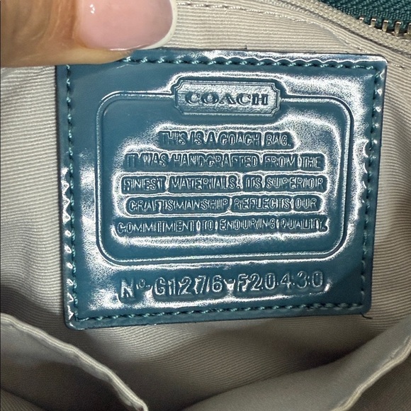 Unique Coach | Teal Silver Grey Classic C’s Crossbody Bag F20430 - Unique - EUC - Picture 7 of 11